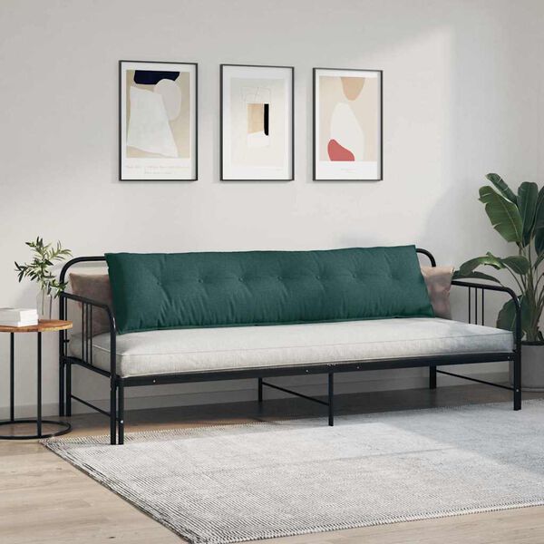 vidaXL Coj&iacute;n de Espalda Verde oscuro 200 x 19 x 50 cm tela