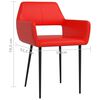 vidaXL Sillas de comedor 2 unidades cuero sintético rojo