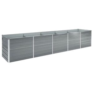 vidaXL Arriate de jard&iacute;n de acero galvanizado gris 400x80x77 cm