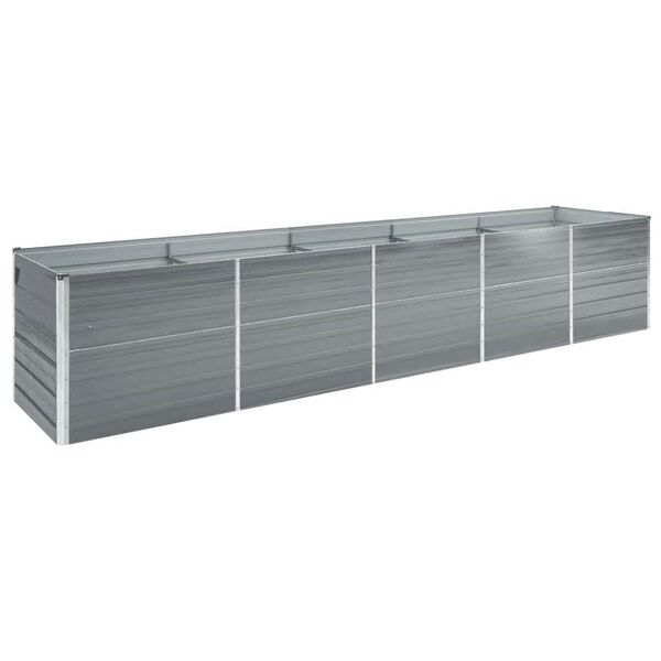 vidaXL Arriate de jard&iacute;n de acero galvanizado gris 400x80x77 cm