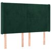 vidaXL Cabecero con orejas de terciopelo verde oscuro 147x16x118/128cm