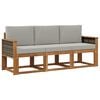 vidaXL Conjunto de sof&aacute;s de exterior 3 uds. Natural y Gris Claro