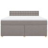 vidaXL Cama box spring con colch&oacute;n tela gris taupe 180x200 cm