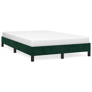 vidaXL Estructura cama sin colch&oacute;n terciopelo verde oscuro 120x190cm