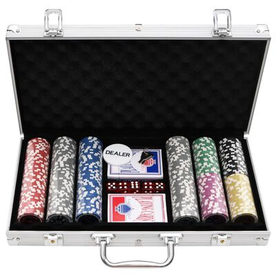 vidaXL Juego de fichas de póker 300 piezas 11,5 g