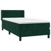 vidaXL Cama box spring con colch&oacute;n terciopelo verde oscuro 90x190 cm