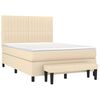 vidaXL Cama box spring con colch&oacute;n tela color crema 140x200 cm