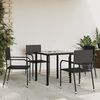 vidaXL Juego de comedor de jard&iacute;n 5 pzas rat&aacute;n sint&eacute;tico y acero negro