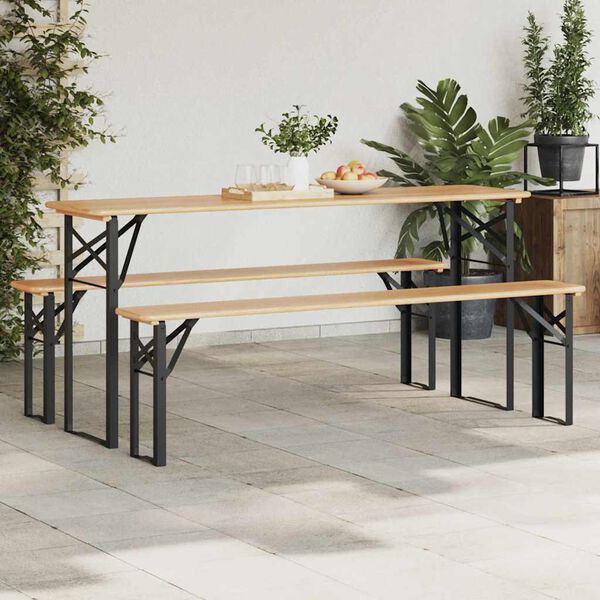 vidaXL Pierna de Mesa de Cerveza 2 pcs Negro 39 x 3 x 75 cm