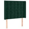 vidaXL Cabecero con orejas de terciopelo verde oscuro 93x16x118/128 cm