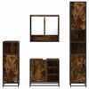 vidaXL Set de muebles baño 4 pzas madera contrachapada roble ahumado