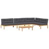 vidaXL Set de sof&aacute;s de palets de jard&iacute;n y cojines 5 pzas madera acacia