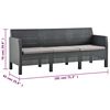 vidaXL Set de muebles de jardín 2 pzas cojines PP ratán gris antracita