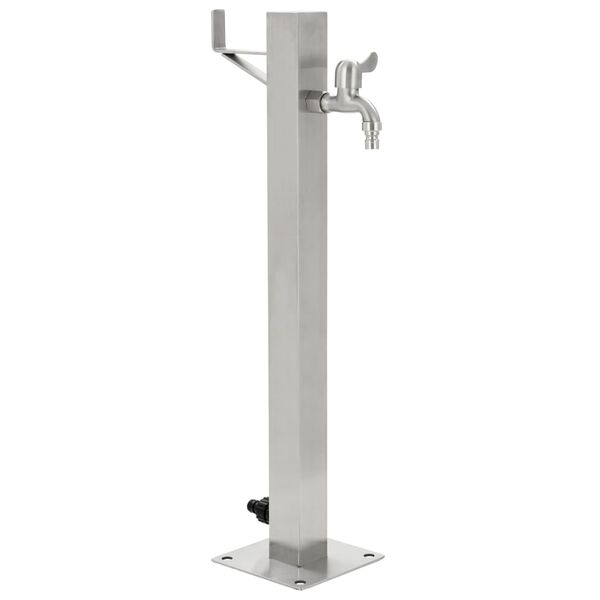 vidaXL Columna de agua de jard&iacute;n acero inoxidable cuadrada 65 cm