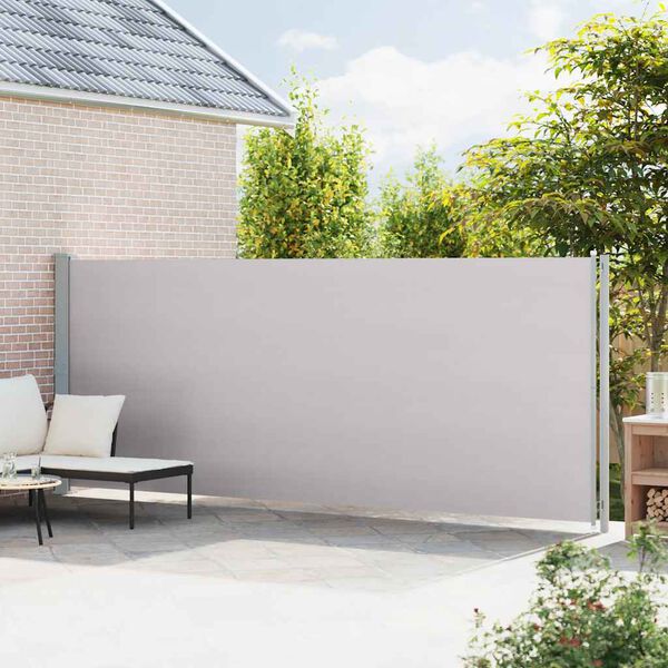 vidaXL Toldo lateral retráctil de jardín gris 180x600 cm
