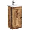 vidaXL Vanidad de ba&ntilde;o con lavabo Madera envejecida 42 x 40 x 84,5 cm