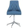 vidaXL Silla de comedor giratoria tela azul