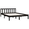 vidaXL Estructura de cama doble sin colch&oacute;n madera maciza negro