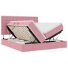 vidaXL Cama de almacenamiento LED con colch&oacute;n Rosa 180 x 200 cm