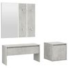 vidaXL Juego de muebles recibidor madera contrachapada gris hormig&oacute;n