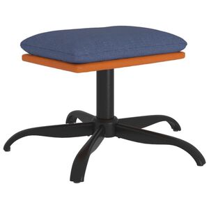 vidaXL Reposapi&eacute;s de tela y cuero sint&eacute;tico azul 60x60x36 cm