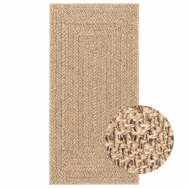 vidaXL Alfombra ZIZUR apariencia yute interior exterior beige 60x110cm