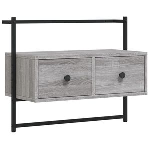 vidaXL Mueble TV de pared madera ingenier&iacute;a gris Sonoma 60,5x30x51 cm