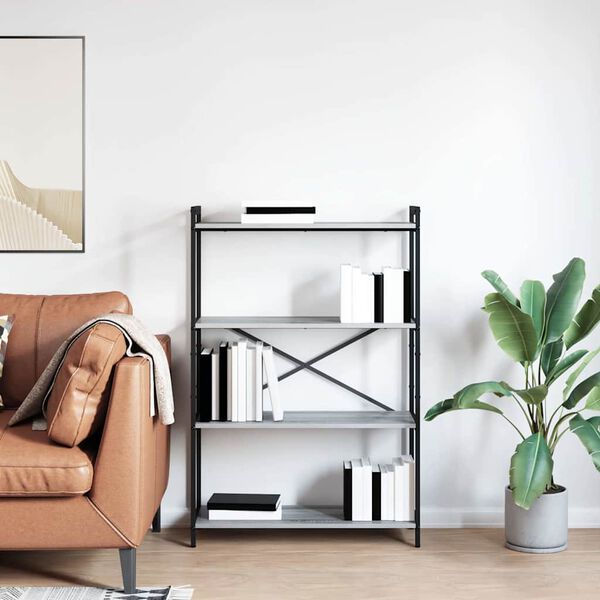 vidaXL Estante de libros Gris sonoma 80 x 30 x 120 cm
