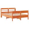 vidaXL Estructura de cama sin colch&oacute;n madera maciza marr&oacute;n 120x190 cm