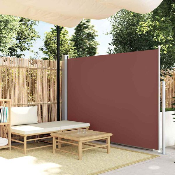 vidaXL Toldo lateral retráctil de jardín marrón 170x300 cm