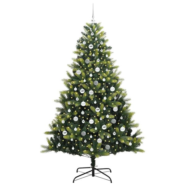 vidaXL &Aacute;rbol de Navidad Artificial Plegable 300 LEDs Verde 210 cm