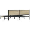 vidaXL Estructura de cama sin colch&oacute;n metal roble Sonoma 193x203 cm