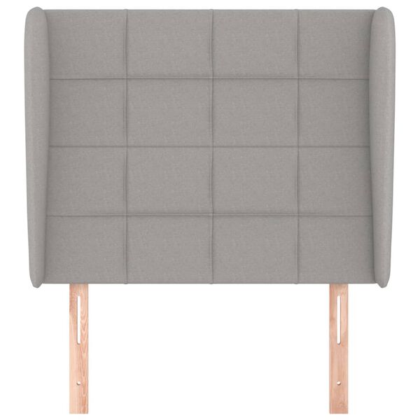 vidaXL Cabecero con orejas de tela gris claro 93x23x118/128 cm
