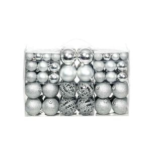 vidaXL Lote de bolas de Navidad 100 unidades plateadas 3/4/6 cm