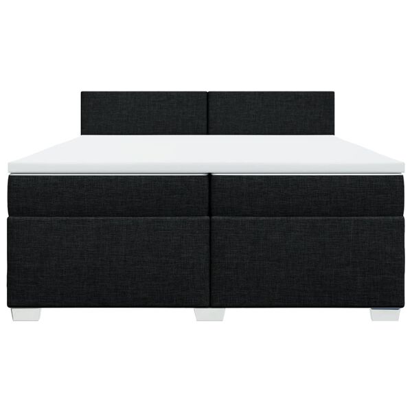 vidaXL Cama box spring con colch&oacute;n tela negro 200x200 cm