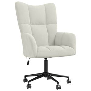 vidaXL Sill&oacute;n de relax de terciopelo color blanco crema