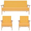vidaXL Juego de sof&aacute;s de 3 piezas tela amarillo