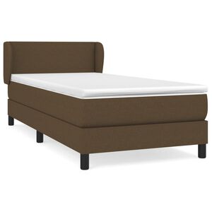 vidaXL Cama box spring con colch&oacute;n tela marr&oacute;n oscuro 80x200 cm