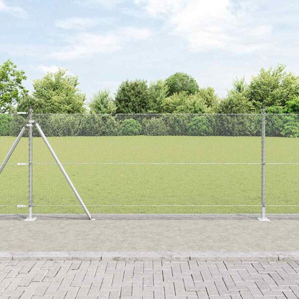 vidaXL Poste de Valla Plateado 25 x 0,8 m (malla de 13 mm) Acero