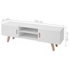 vidaXL Mueble para TV MDF blanco brillante 150x35x48,5 cm
