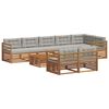 vidaXL Conjunto de sof&aacute;s de exterior 9 pcs Gris Natural y Claro