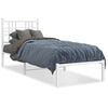 vidaXL Estructura cama sin colch&oacute;n con cabecero metal blanco 80x200 cm