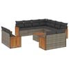 vidaXL Set de sof&aacute;s de jard&iacute;n 12 pzas con cojines rat&aacute;n sint&eacute;tico gris