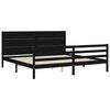 vidaXL Estructura de cama con cabecero madera maciza negro 200x200 cm