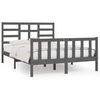 vidaXL Estructura de cama madera maciza gris King Size 150x200 cm