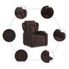 vidaXL Sill&oacute;n reclinable el&eacute;ctrico tela marr&oacute;n oscuro