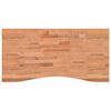 vidaXL Tablero de escritorio madera maciza de haya 100x(45-50)x2,5 cm