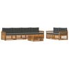 vidaXL Conjunto de sof&aacute;s de exterior 7 uds. Natural y Antracita