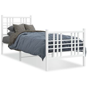 vidaXL Estructura cama sin colch&oacute;n con estribo metal blanco 80x200 cm