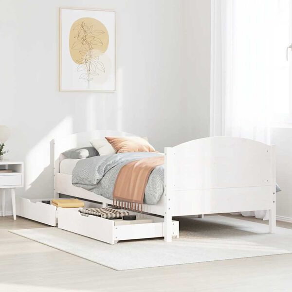 vidaXL Estructura de cama sin colchón madera maciza blanca 90x190 cm